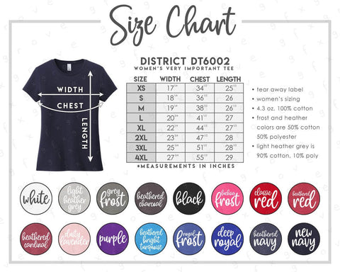 District DT6002 Size Chart