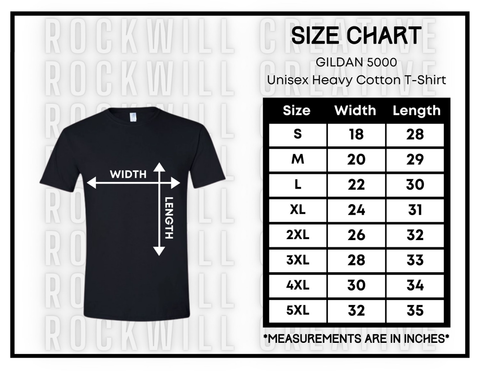 GILDAN 5000 Size Chart