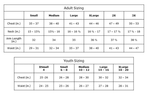 Port & Co. PC54 Size Chart